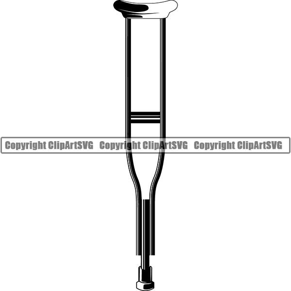 Medical Doctor Nurse Hospital Crutch Cane ClipArt SVG