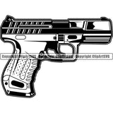 Military Weapon Gun Pistol Automatic Magazine ClipArt SVG