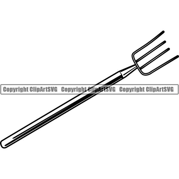 Farming Farmer Farm Organic Pitch Fork ClipArt SVG