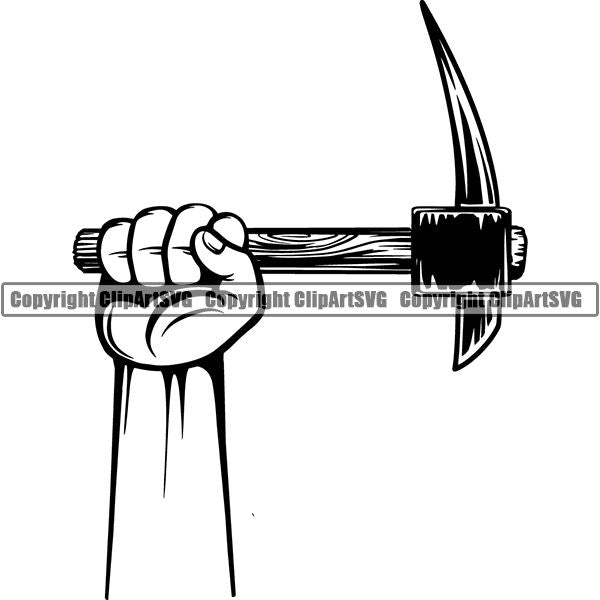 Blacksmith Metalwork Metal Forge Weld Welder Welding Pick Axe ClipArt SVG