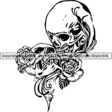 Skull Skeleton Tattoo Tat ClipArt SVG