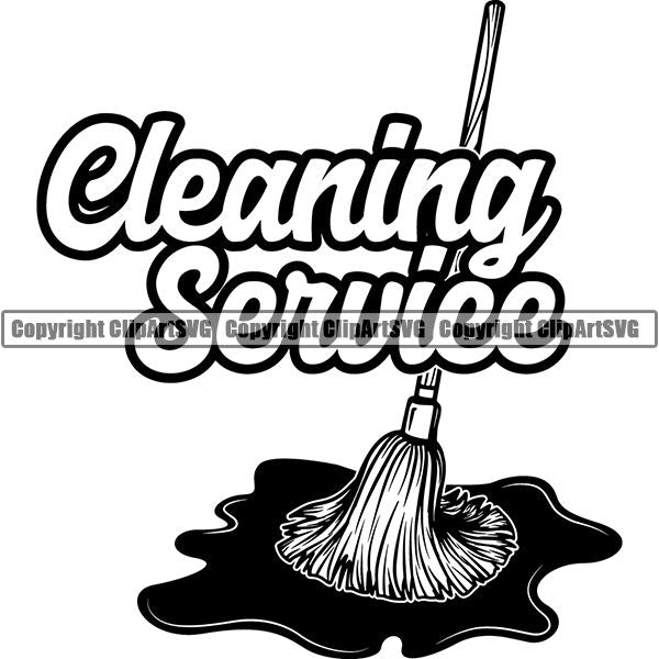 Maid Cleaning Service Housekeeping Housekeeper Logo ClipArt SVG