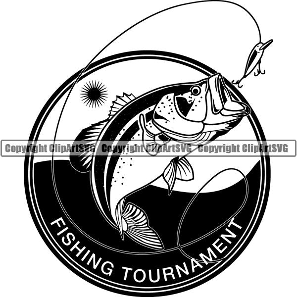 Sports Game Hunting Fishing Hunt Fish Logo ClipArt SVG
