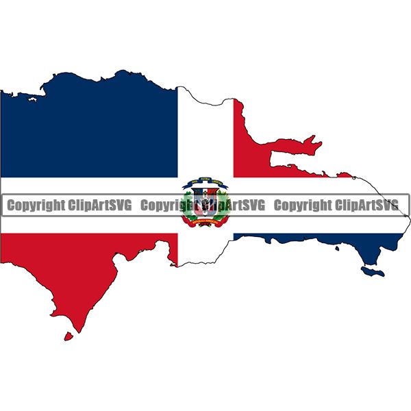 Country Flag Map Dominican Republic ClipArt SVG