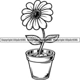 Hobby Gardening Flower Sunflower Pot ClipArt SVG