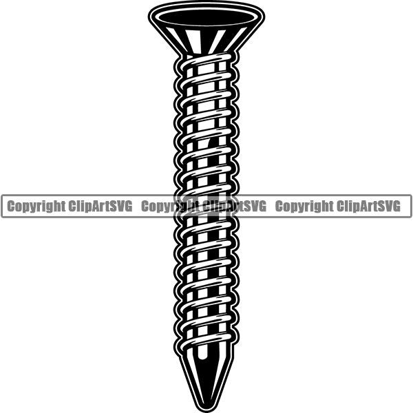 Construction Woodworking Carpenter Lumberjack Screw Hardware ClipArt SVG