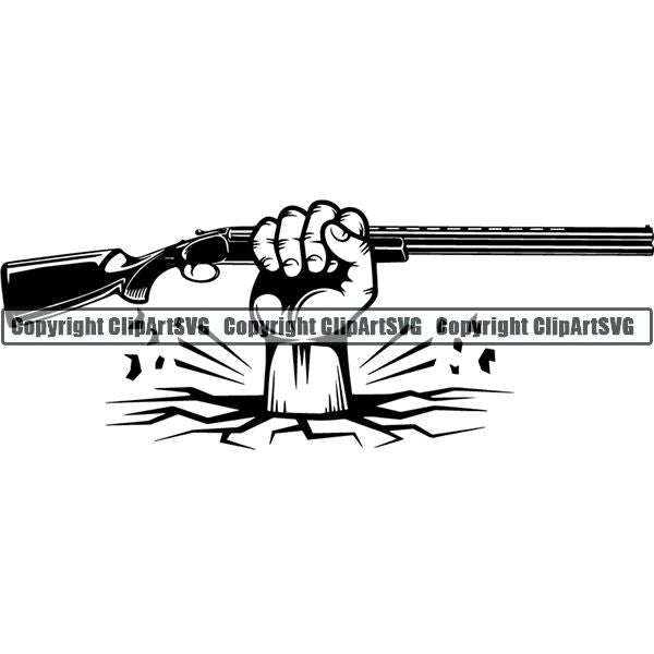 Sports Game Hunting Fishing Hunt Fish Hand Break Ground ClipArt SVG