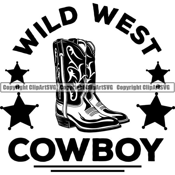Occupation Cowboy Logo ClipArt SVG