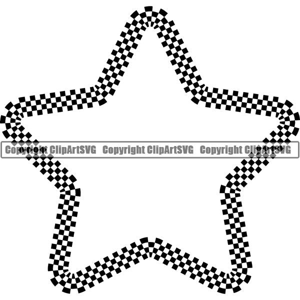 Sports Car Motorcycle Run Running Bike Race Racing Racer Race Design Element Frame Border Checkerboard Checkered Checker Straight Star ClipArt SVG
