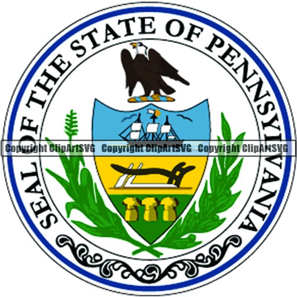 State Flag Seal Pennsylvania ClipArt SVG