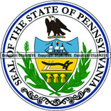 State Flag Seal Pennsylvania ClipArt SVG