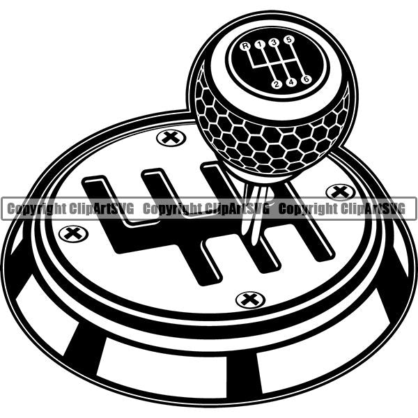 Mechanic Repair Shop Garage Shifter Knob ClipArt SVG