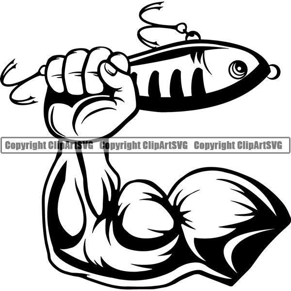 Sports Game Fishing Hunting Fish Hunt Lure ClipArt SVG