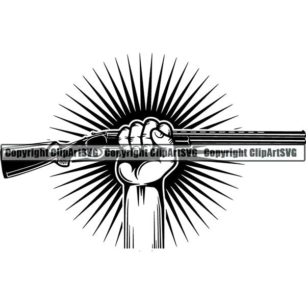 Sports Game Hunting Fishing Hunt Fish Hand Sunburst ClipArt SVG