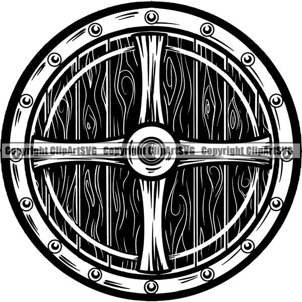 Viking Warrior Shield ClipArt SVG