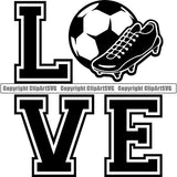 Sports Soccer Love ClipArt SVG