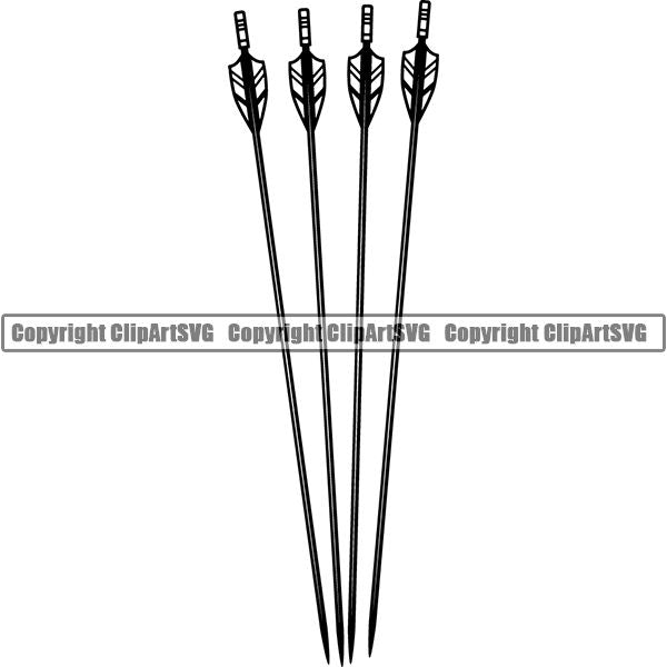 Sports Game Archery Arrows ClipArt SVG
