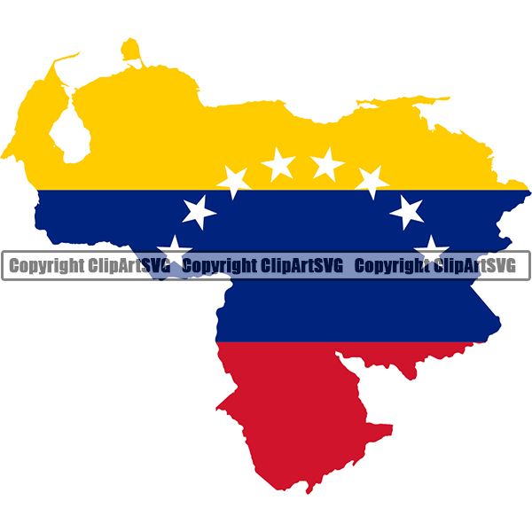 Country Flag Map Venezuela ClipArt SVG