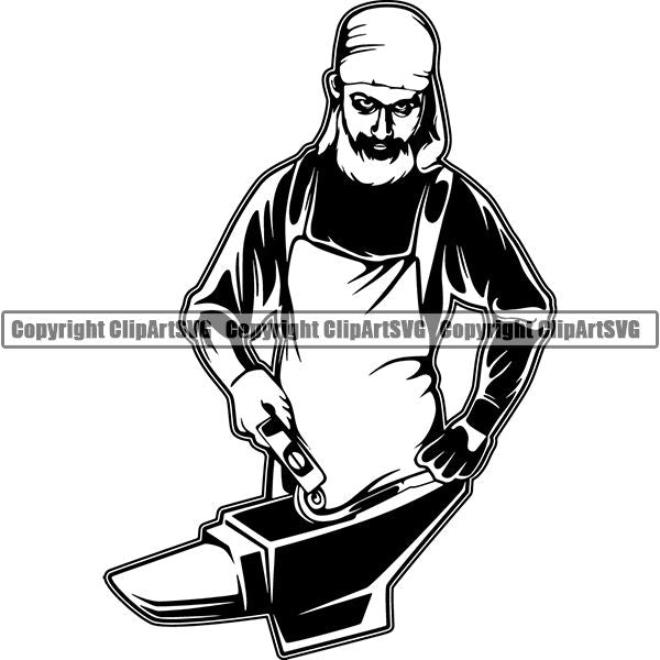 Blacksmith Metalwork Metal Forge Weld Welder Welding ClipArt SVG