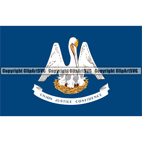State Flag Square Louisiana ClipArt SVG