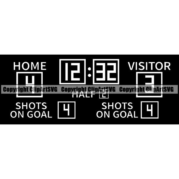Sports Soccer Scoreboard ClipArt SVG