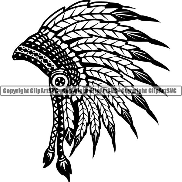 Native American Indian Headdress ClipArt SVG