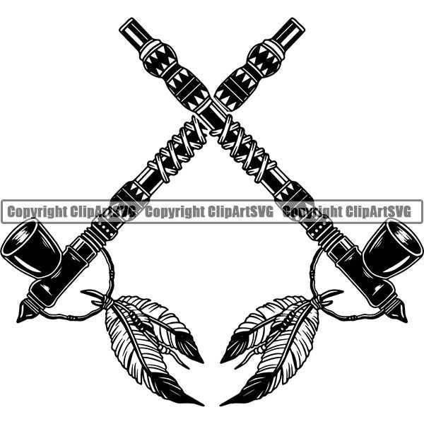 Native American Indian Pipe Peace ClipArt SVG