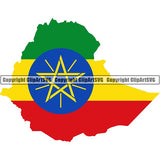 Country Flag Map Ethiopia ClipArt SVG