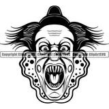Evil Scary Clown ClipArt SVG