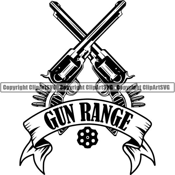 Military Weapon Gun Logo ClipArt SVG