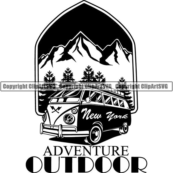 Camping Hiking Logo Clipart SVG