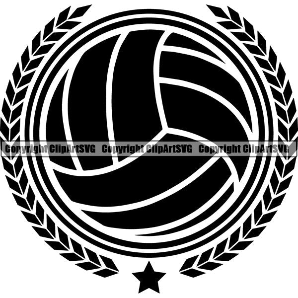 Sports Game Volleyball Logo ClipArt SVG