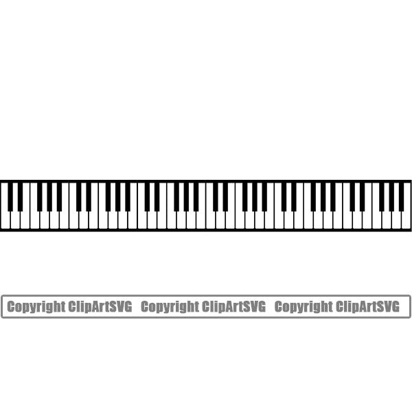 Music Design Element Frame Border Piano Keys In Line Straight ClipArt SVG