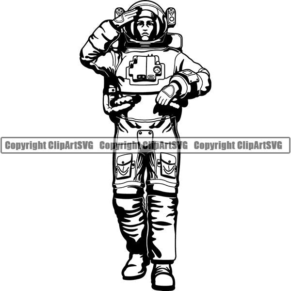 Astronaut Outer Space Shuttle Sci-Fi Science Fiction ClipArt SVG