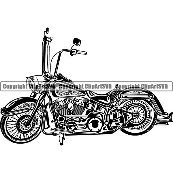 Motorcycle Bike Chopper ClipArt SVG