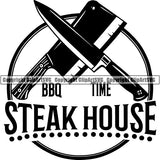 Cooking BBQ Bar-B-Que Barbque Chef Cook Butcher Logo ClipArt SVG