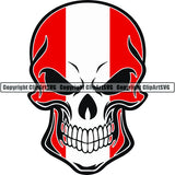 Country Flag Skull Peru ClipArt SVG