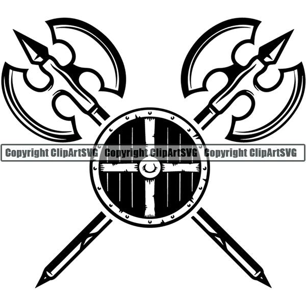 Viking Warrior Logo ClipArt SVG