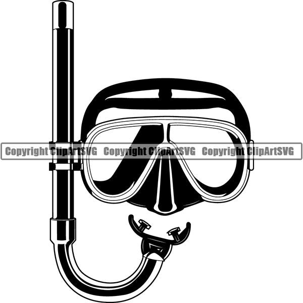 Diving Dive Diver Equipment Nautical Sailing Boating Sail Boat Sailboat ClipArt SVG