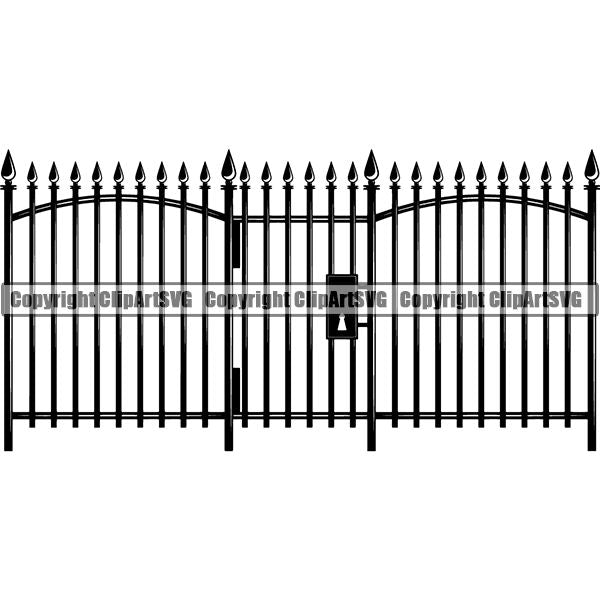 House Fence ClipArt SVG