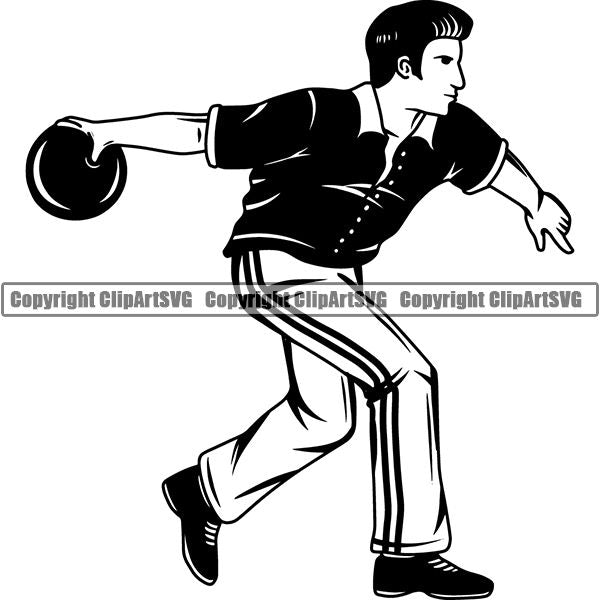 Sports Game Bowling Bowler Bowl Bowler ClipArt SVG
