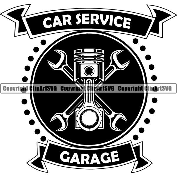 Mechanic Repair Shop Garage Logo ClipArt SVG