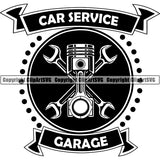 Mechanic Repair Shop Garage Logo ClipArt SVG