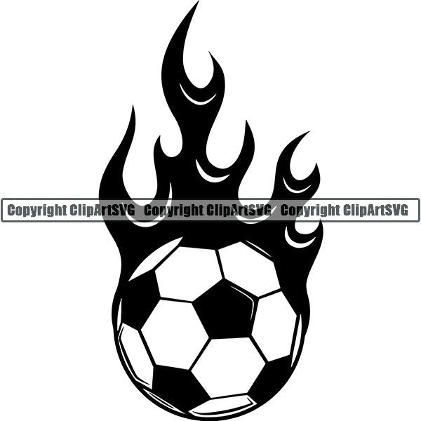 Sports Soccer Flame ClipArt SVG