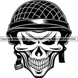 Military Weapon Soldier Helmet Army Skull ClipArt SVG