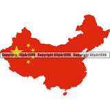Country Flag Map China ClipArt SVG