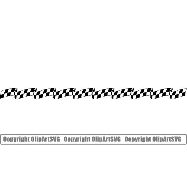 Sports Car Motorcycle Run Running Bike Race Racing Racer Race Design Element Frame Border Checkerboard Checkered Checker Wavy Line ClipArt SVG
