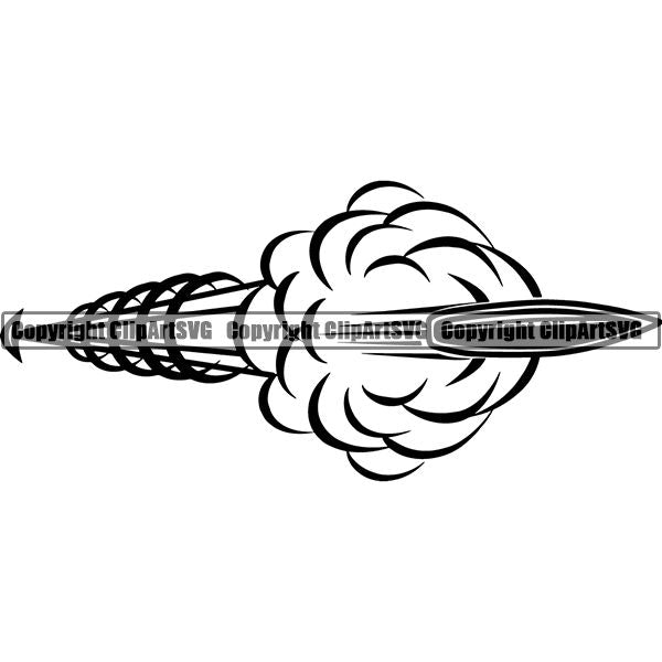 Military Weapon Gun Element Motion Lines ClipArt SVG