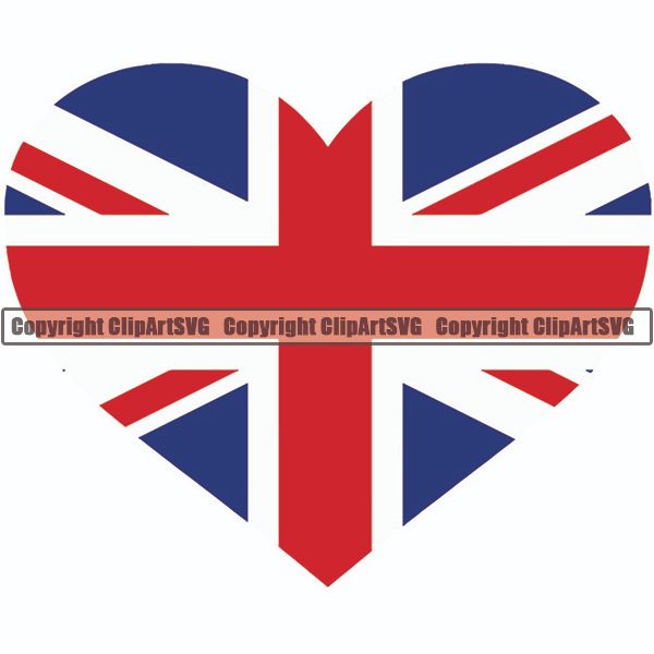 Country Flag Heart United Kingdom ClipArt SVG