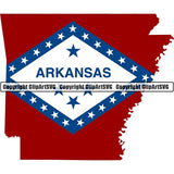 State Flag Map Arkansas ClipArt SVG